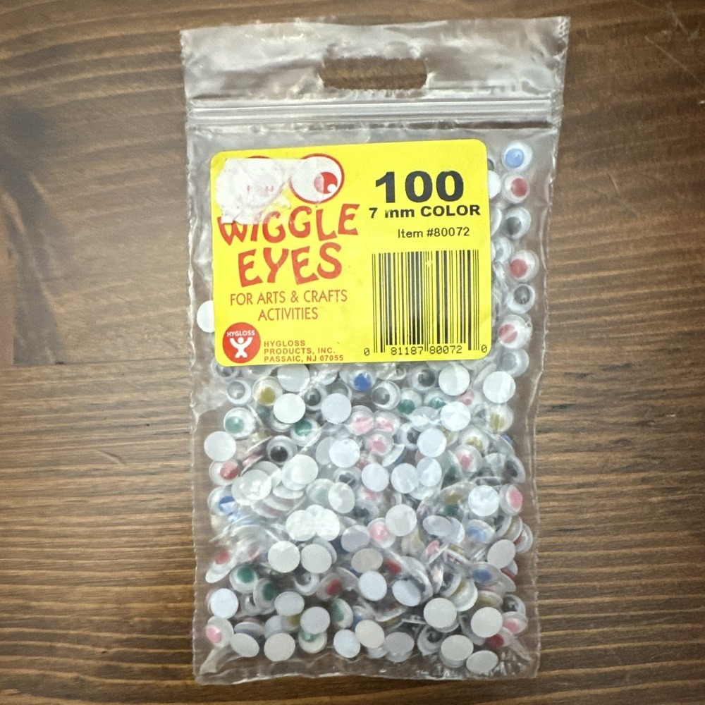 Hygloss Color Wiggle Eyes 7mm 100 Count Item #80072 MPN 80072